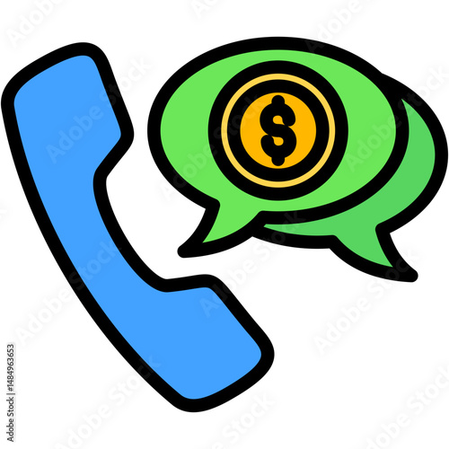 Sales Call Colour Icon Vector Illustration
