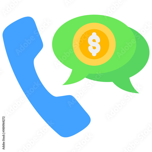 Sales Call Fill Icon Vector Illusrtation
