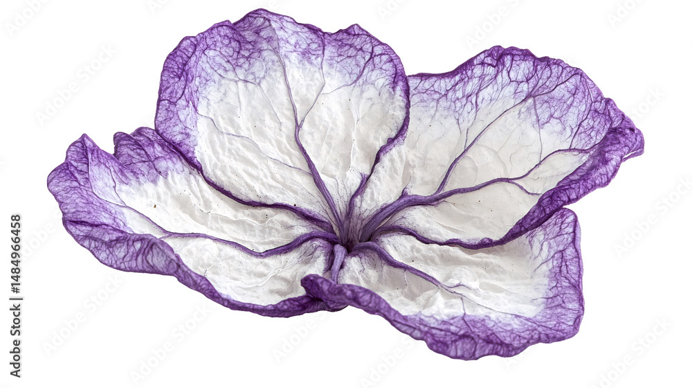 Obraz premium Delicate, dried flower with intricate veins isolated on transparent or white background. Generative ai