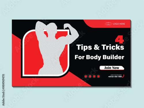 Fitness Center YouTube Thumbnail Design  Title and :
