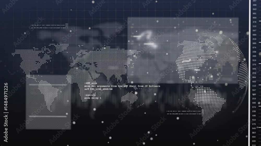 Vídeo do Stock: Dotted world map expanding in digital dashboard ...