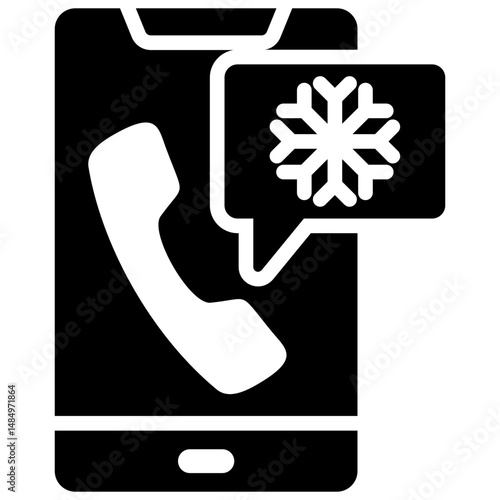 Cold Calling Solid Icon Vector Illustration