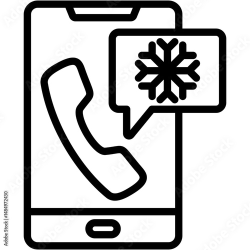 Cold Calling Lineal Icon Vector Illustration