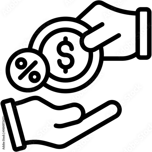 Commission Lineal Icon Vector Illustration