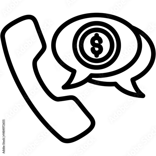 Sales Call Lineal Icon Vector Illustration