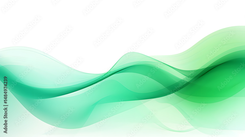 Fototapeta premium Professional green dynamic waves abstract illustration for vibrant design projects