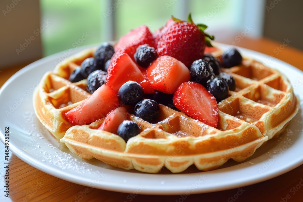 Homemade Waffles for Cozy Breakfast Homemade Waffles for Cozy Breakfast