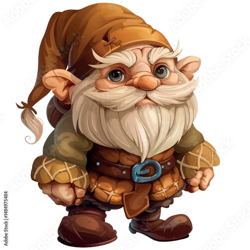 illustration, cartoon, vector, cute, gnome, funny, design, character, happy, decoration, drawing, holiday, elf, background, greeting, celebration, hat, isolated, little, doodle, card, beard, gnomes, 