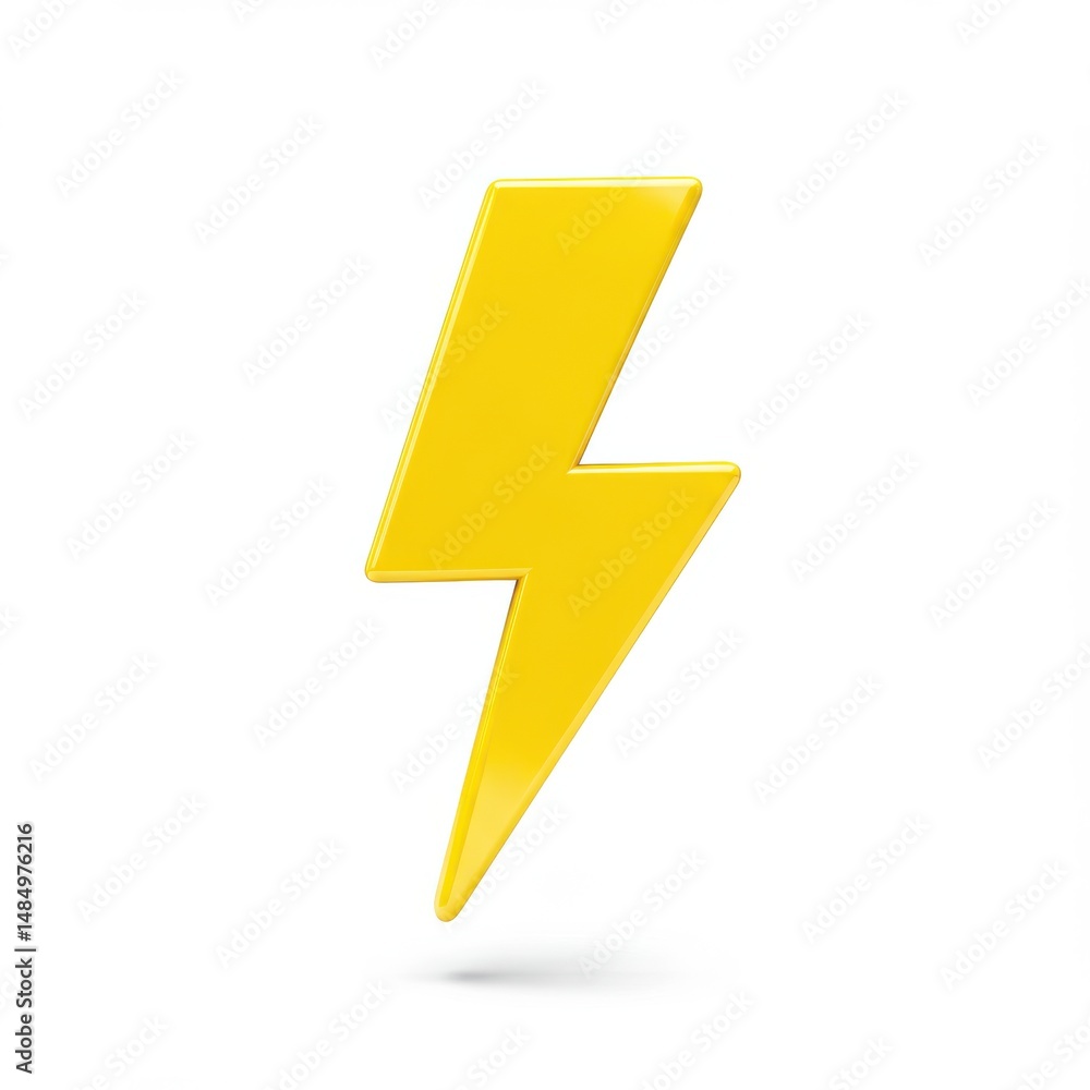 Yellow lightning bolt isolated on white background for energy and power concepts. Yellow lightning bolt isolated on white background for energy and power concepts.