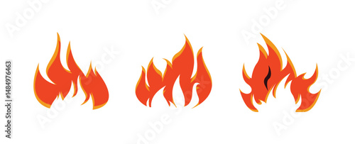 Set Icon Flames full color