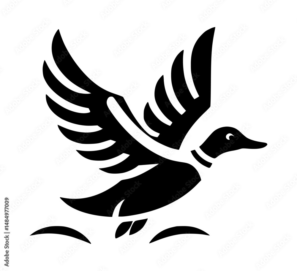 Fototapeta premium Flying Duck Icon Vector Logo