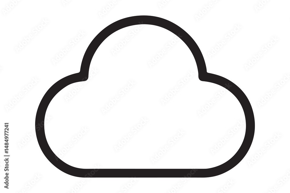 Simple black outline cloud graphic Simple black outline cloud graphic
