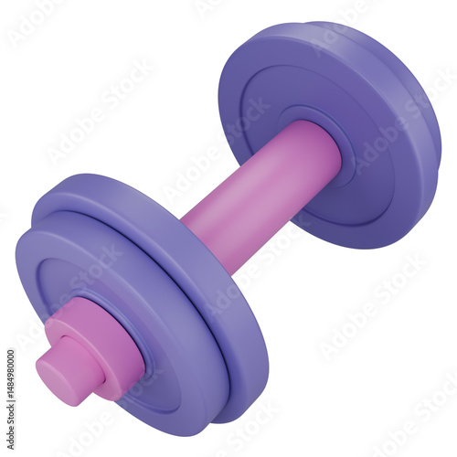 Stylized dumbbell. Isolated on transparent background