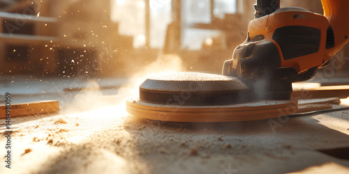 Carpenter Working with Electric Sander Tool