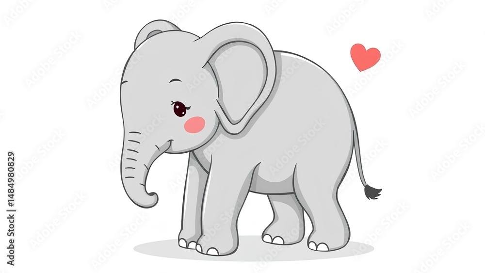 Obraz premium Elephant baby cartoon isolated on white