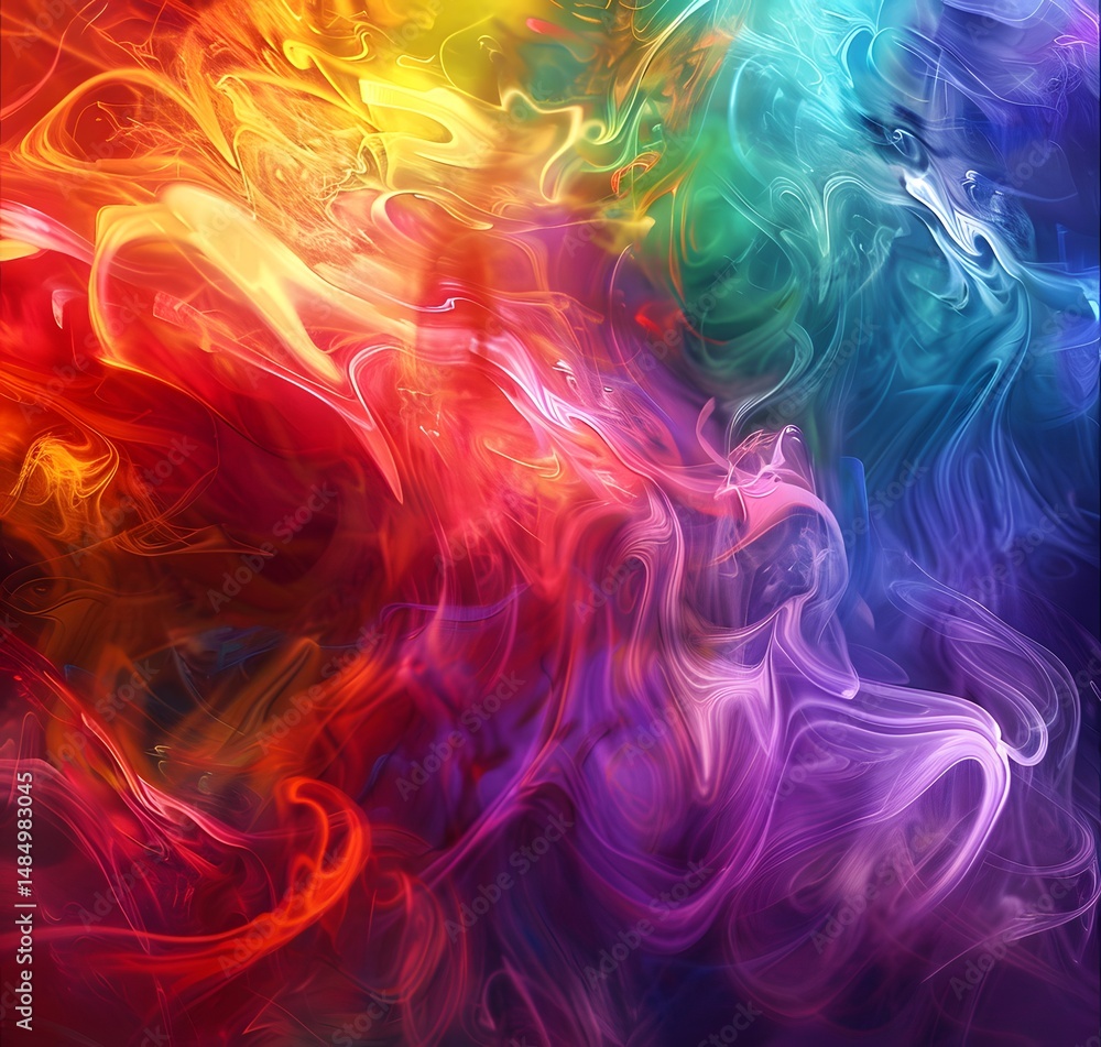 Obraz premium Explosive Waves of Crimson and Gold: Abstract Energy Release