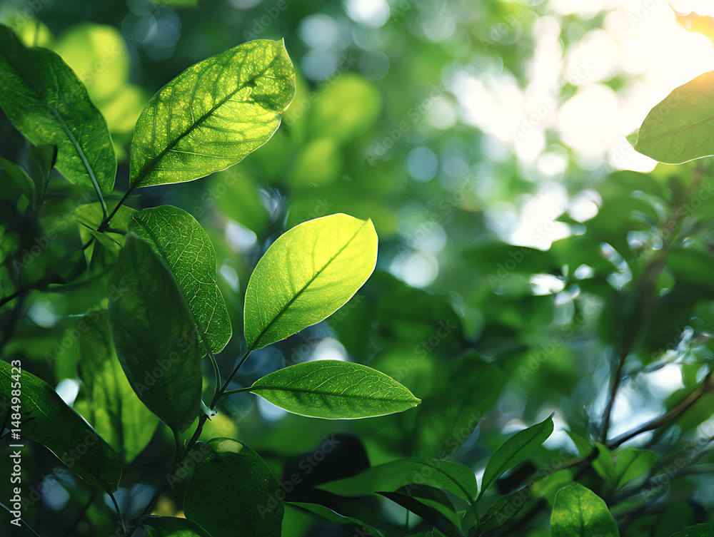 Obraz premium Fresh Foliage Bathed in Radiant Natural Light
