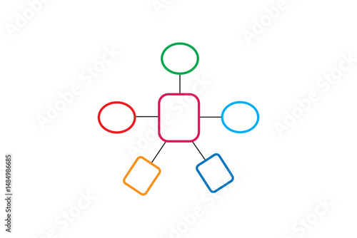Simple radial network graphic for visualizing ideas & connections