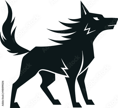 Stylized Silhouette of a Wolf