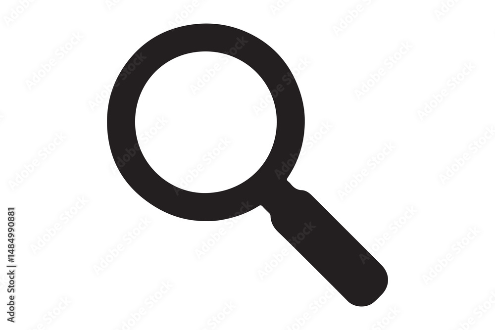 Simple Black Magnifying Glass Icon for Search or Investigation Simple Black Magnifying Glass Icon for Search or Investigation