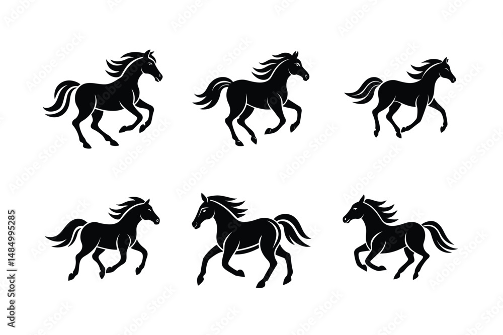 strong silhouette of black stallion strong silhouette of black stallion