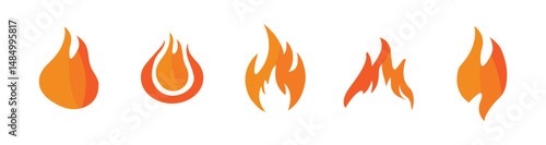 Set Icon Flames full color