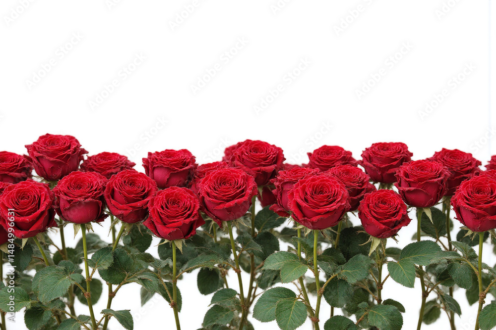 Obraz premium bunch of red roses on a white background