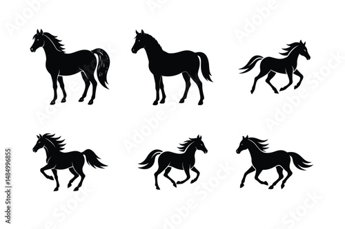 clean black stallion digital icon