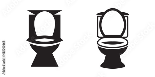 Clean outline vector of toilet silhouettes