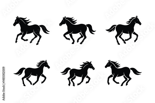 minimalist black stallion vector