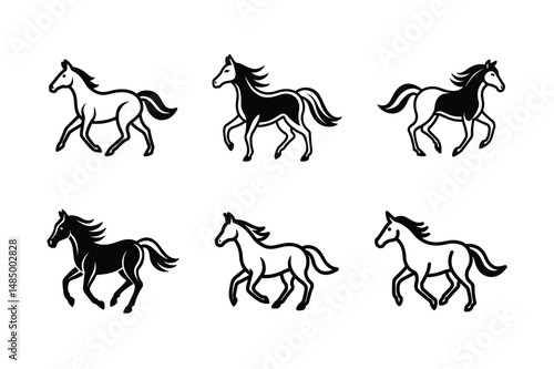 black stallion in desert run pose