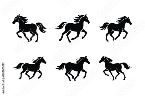 prancing black stallion vector design