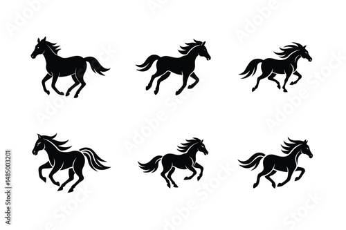 black stallion sketch style silhouette