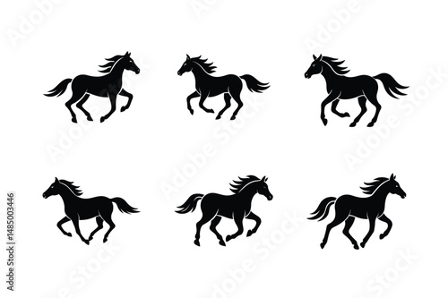 simple black stallion profile view