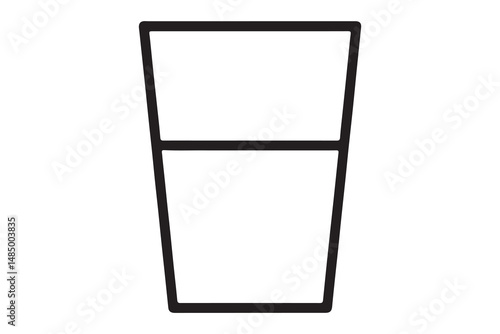 Simple Outline of a Half-Full Drinking Glass