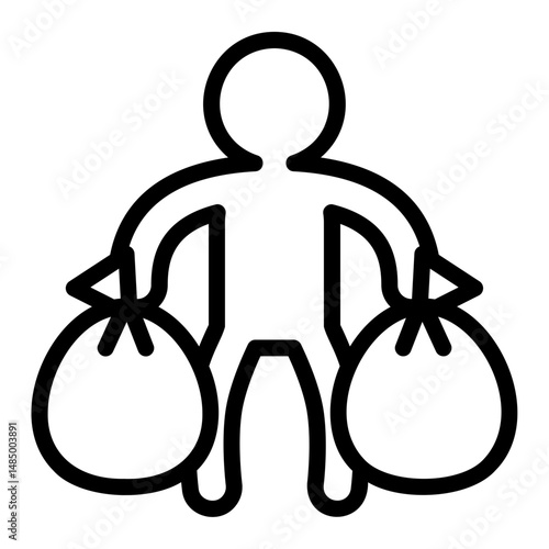 Daily Life Outline Icon. Sorting recyclables