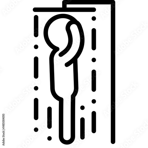 Daily Life Outline Icon. Taking a shower