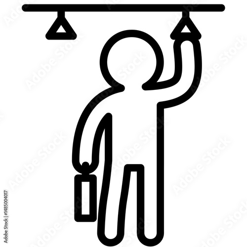 Daily Life Outline Icon. Going to work