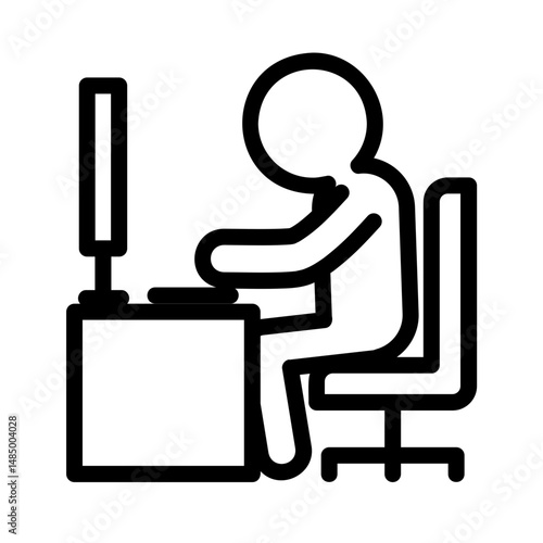 Daily Life Outline Icon. Work