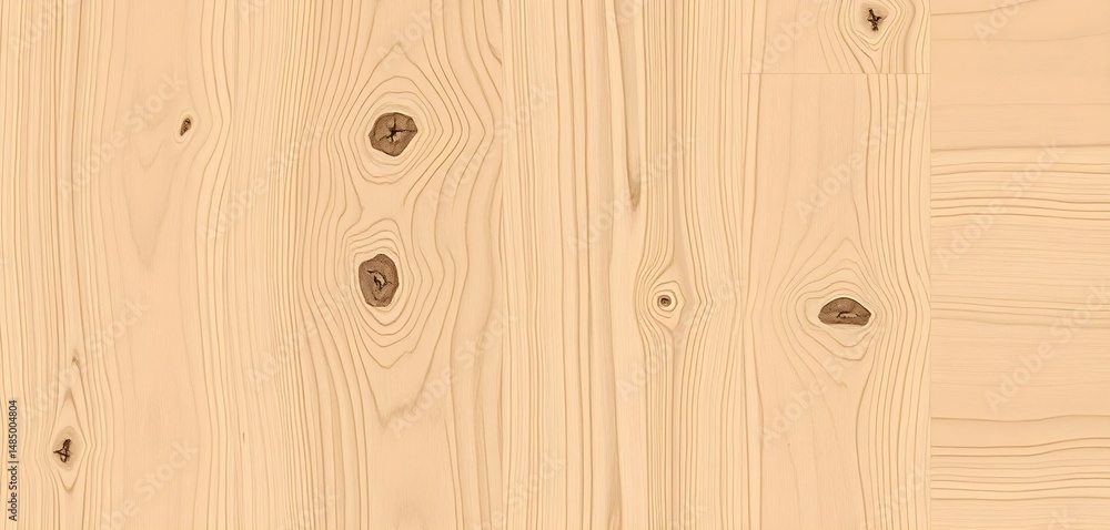Fototapeta premium Light Natural Wood Texture with Smooth Grain and Knots for Interior Design, Craft, and Background Use