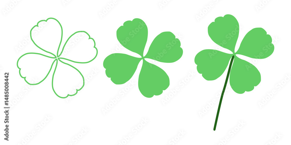 shamrock icon set with green color on transparent background shamrock icon set with green color on transparent background