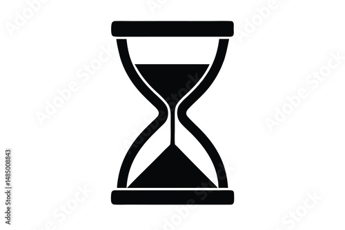 Simple Silhouette of an Hourglass Representing Time