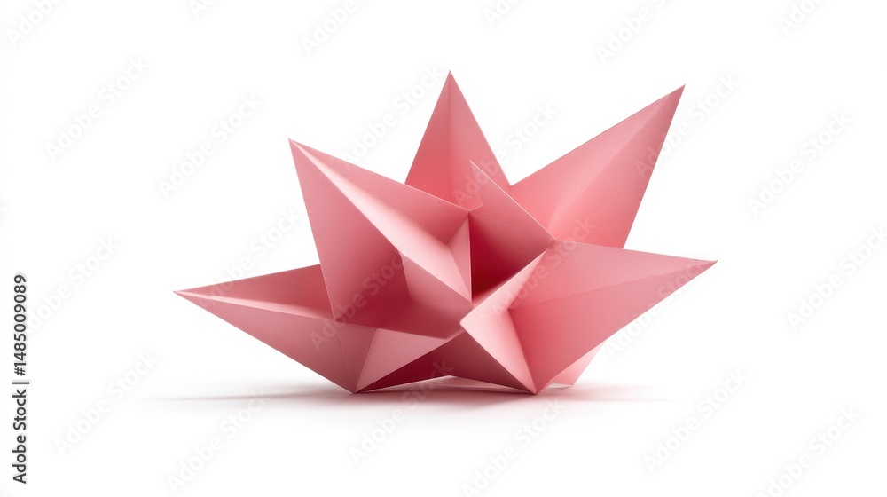 Stylized pink geometric shape with pointed facets and edges. Stylized pink geometric shape with pointed facets and edges.