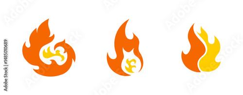 Set Icon Flames full color