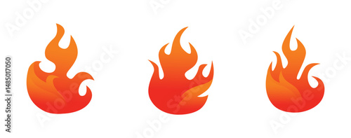 Set Icon Flames full color