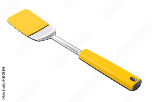 Shiny Stainless and Plastic Spatula 3D Illustration