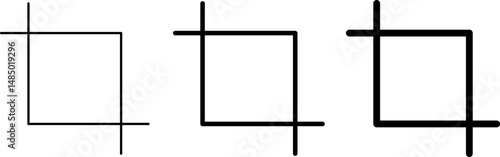 Crop image icon. user interface outline icons. Editable tool signs. Picture crops symbol