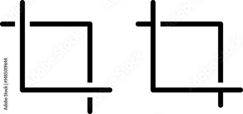 Crop image icon. user interface outline icons. Editable tool signs. Picture crops symbol