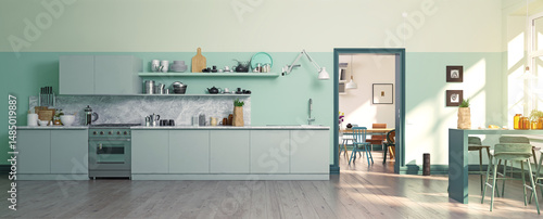 Empty kitchen with natural light
