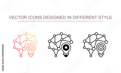 deep learning icon design with white background stock illustration